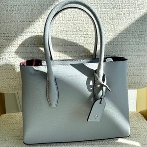 Kate Spade NWT grey small top zip satchel / crossbody